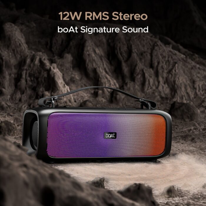 boAt Stone 580 | Portable Bluetooth Speaker with 12W RMS Stereo Sound, Bluetooth v5.1, AUX, and USB - Image 4