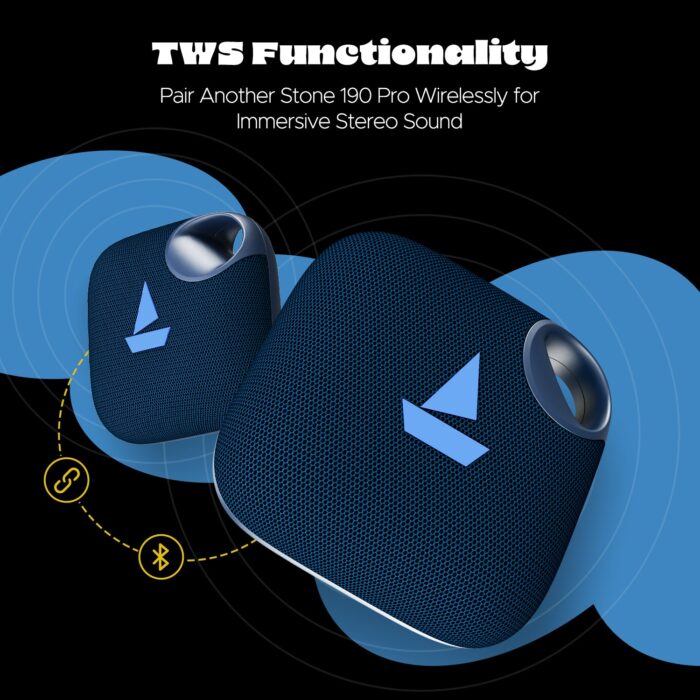 boAt Stone 190 Pro | Portable Bluetooth Speaker with 5W boAt Signature Sound, 12 Hours Playback, TWS Functionality - Image 11