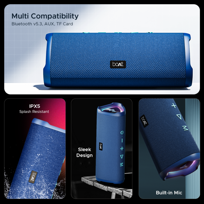 boAt Stone 750 | Portable Bluetooth Speaker with 12W RMS Stereo Sound, 12 Hours Playback, Bluetooth v5.0 - Image 5