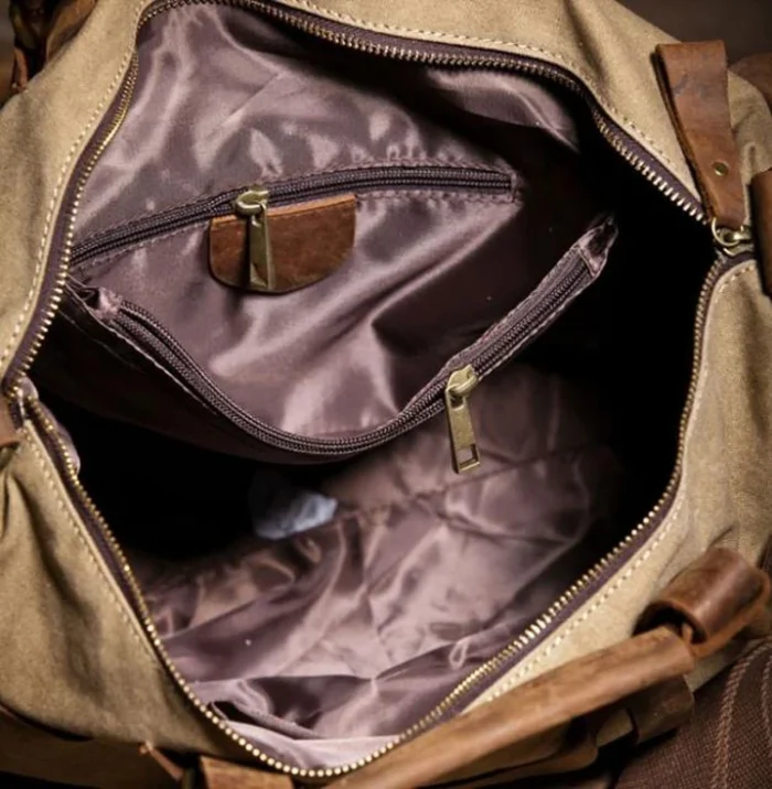 Vintage Military Canvas + Genuine Leather Men Shoulder Bag Sling Crossbody Bag Tote Handbag Men Canvas Messenger Bag  Leisure - Image 6
