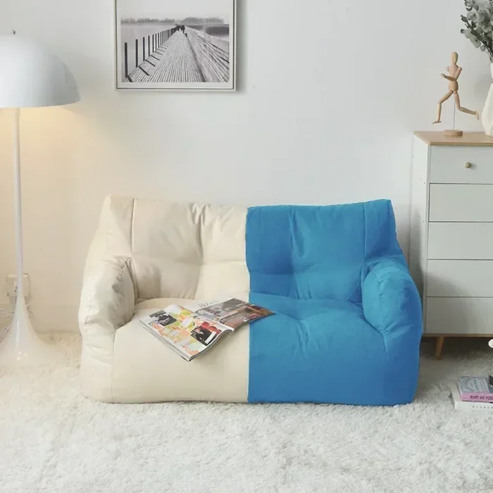 Double Simple Small Sofa Lazy Bean Bag Sofa Balcony Bedroom Living Room Children's Simple Tatami Double Seat Chaise Longue - Image 3