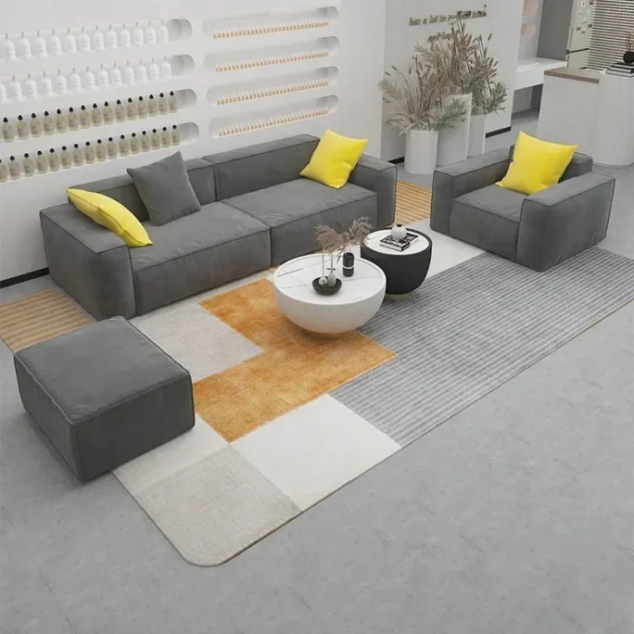 Nordic living room sofa simple modern bean curd reception reception hotel lobby sales office straight sofa - Image 2