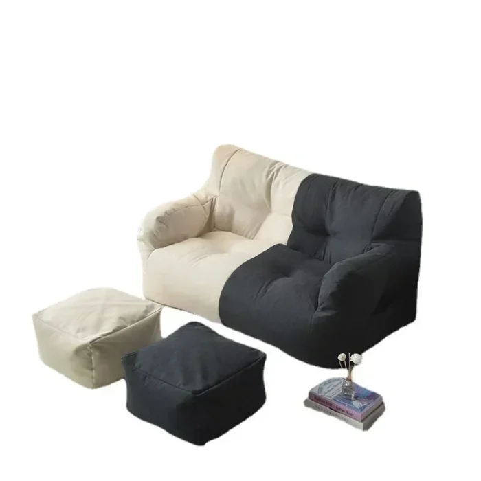 Double Simple Small Sofa Lazy Bean Bag Sofa Balcony Bedroom Living Room Children's Simple Tatami Double Seat Chaise Longue - Image 6
