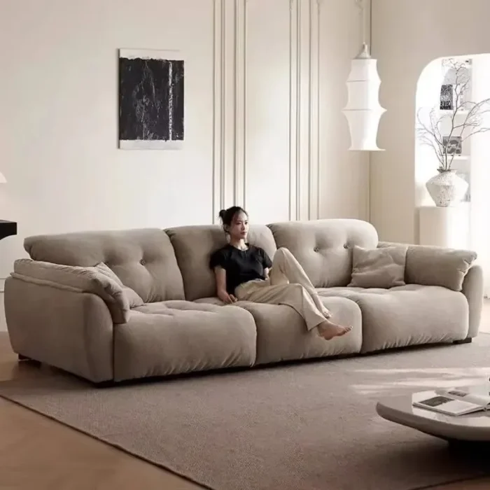 Nordic Style Minimalistic Sofa Waterproof Elegant Wooden Chaise Lounge Sofas Living Room Modern Meuble Salon Furniture Home
