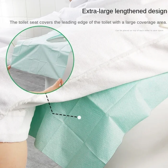 10pcs/lot Disposable Paper Toilet Seat Cover Protector Camping Travel Hygienic Toilet Mat Pad Cushion Bathroom Supplies Set - Image 6