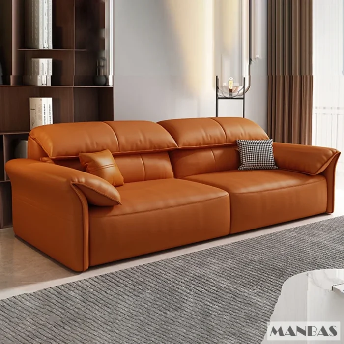Linlamlim Electric Sofa Convertible for Cinema Living Room | Genuine Leather Electric Multifunction Sofa Bed | Folding Sofa Beds - Image 4