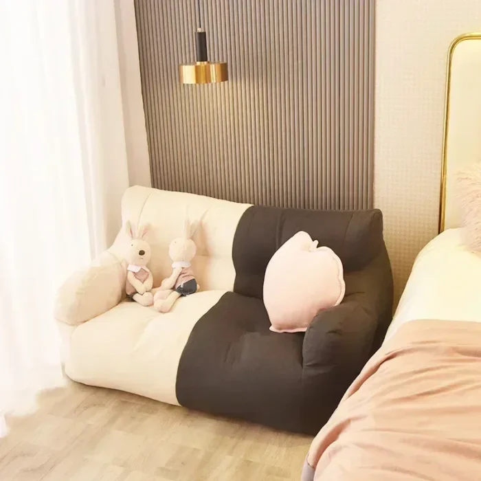 Double Simple Small Sofa Lazy Bean Bag Sofa Balcony Bedroom Living Room Children's Simple Tatami Double Seat Chaise Longue - Image 2