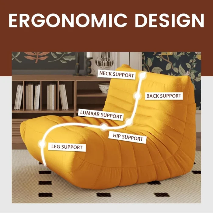 Caterpillar Single Sofa Lazy Couch Tatami Living Room Bedroom Lovely Leisure Single Chair Reading Chair Balcony Rocking Chair - Image 4