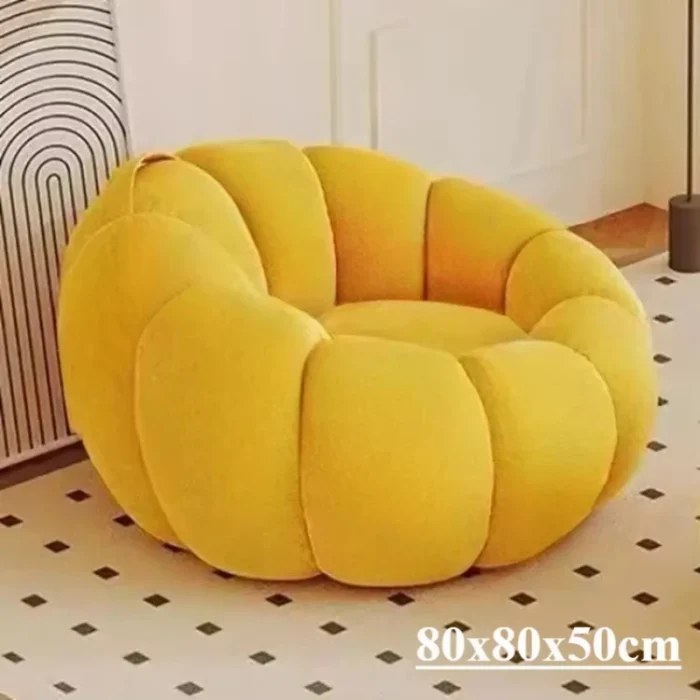 Lazy Sofa Pumpkin Nordic Style Single Sofa Chair Not Rotate Soft and Comfortable Small Living Room Balcony Bedroom Sofa Chair - Image 5