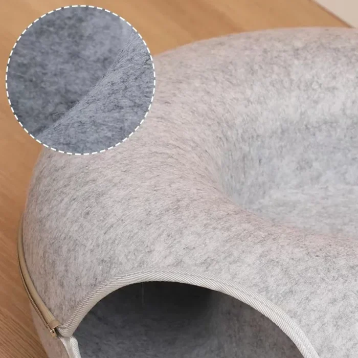 Donut Cat Bed for 2 Cats Detachable Pet Cat Tunnel Interactive Game Toy Dual-use Felt Indoor Kitten Sports Equipment Cat Supplie - Image 5