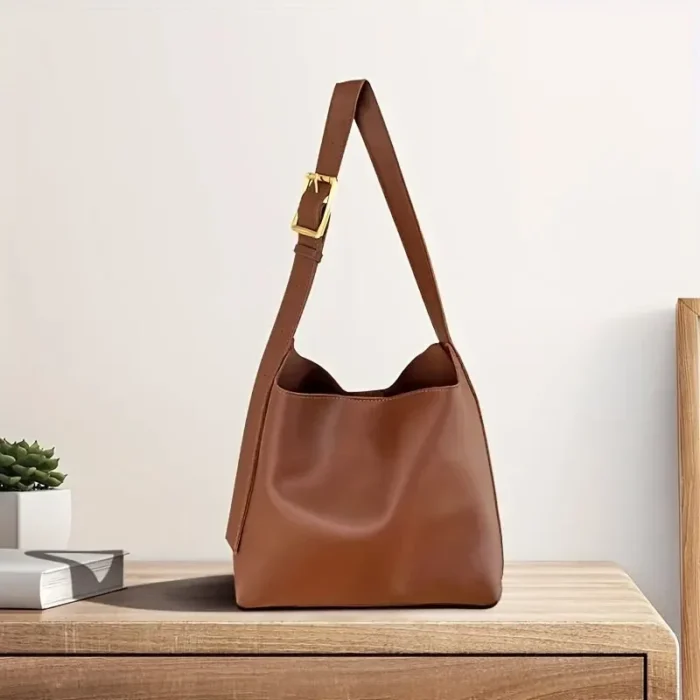 All-Match Women Shoulder Bag Solid Fashion Handbag Crossbody Bag Women's Minimalist PU Leather Bag For Work - Image 4