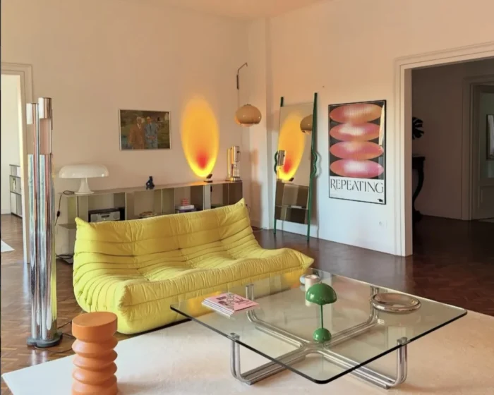 3-seater sofa Light luxury leather sofa small apartment living room lying in Nordic online celebrity ins blogger lazy tatami