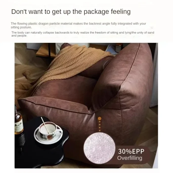 Beanbag Lazy Sofa Household Modern Morrocco Retro Style Home Single Lazy Sofa Living Room Balcony Single Simple Leisure Chairs - Image 4