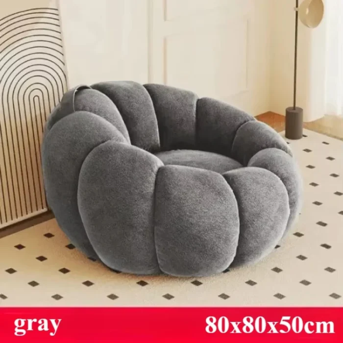 Lazy Sofa Pumpkin Nordic Style Single Sofa Chair Not Rotate Soft and Comfortable Small Living Room Balcony Bedroom Sofa Chair - Image 6