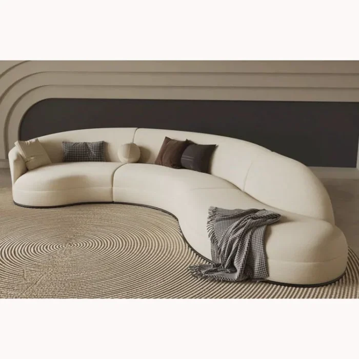 Nordic New Simple Curved Sofa Hotel Lobby Curved Irregular Moon Sofa Designer Rest Room Warm S-shaped Living Room Sofa - Image 2
