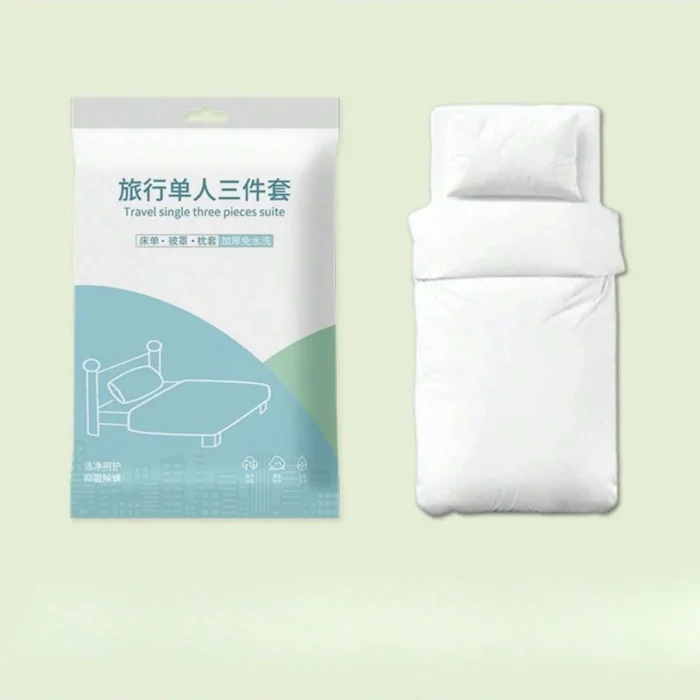 4 Pcs Disposable Bed Sheets King Size, Disposable Fitted Sheets Travel Bedding Cover for Hotel, Disposable Travel Sheet - Image 4