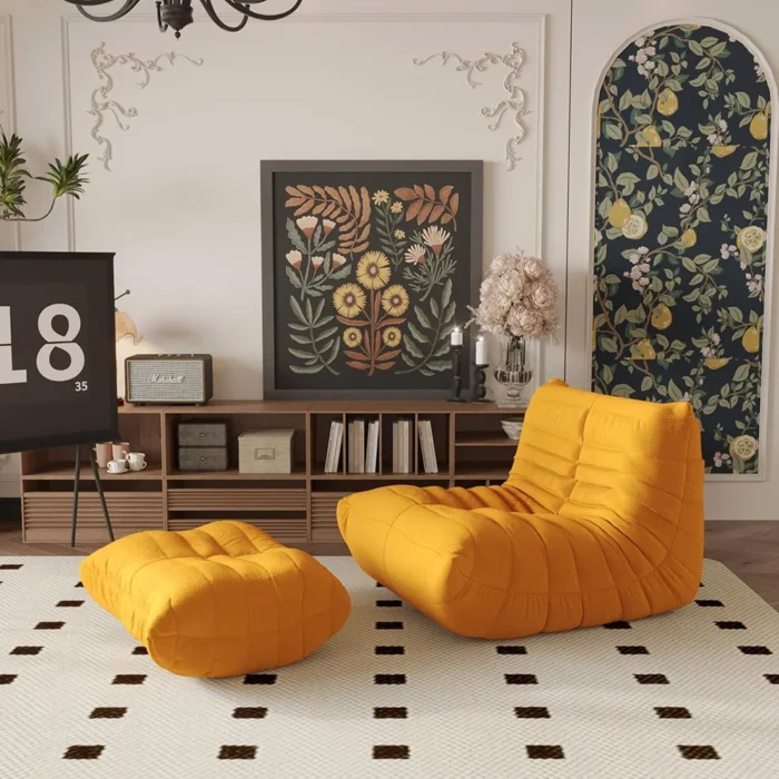 Caterpillar Single Sofa Lazy Couch Tatami Living Room Bedroom Lovely Leisure Single Chair Reading Chair Balcony Rocking Chair - Image 5