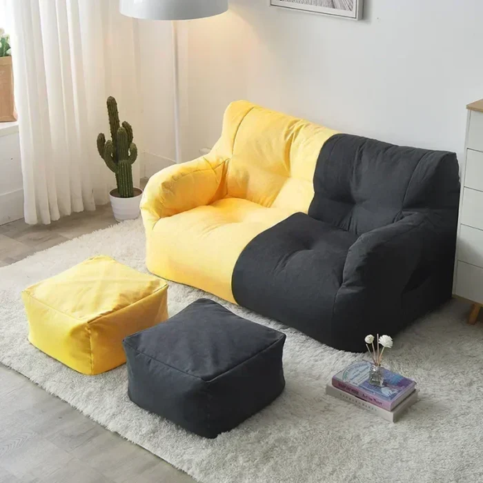 Double Simple Small Sofa Bean Bag Sofa Lazy Balcony Bedroom Living Room Children's Simple Tatami Double Seat Chaise Longue - Image 2