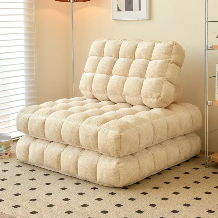 Living Room Furniture Single Sofa Tatami Cream Style Fabric Home Single Living Room Combination Square Module Sofa Muebles - Image 5