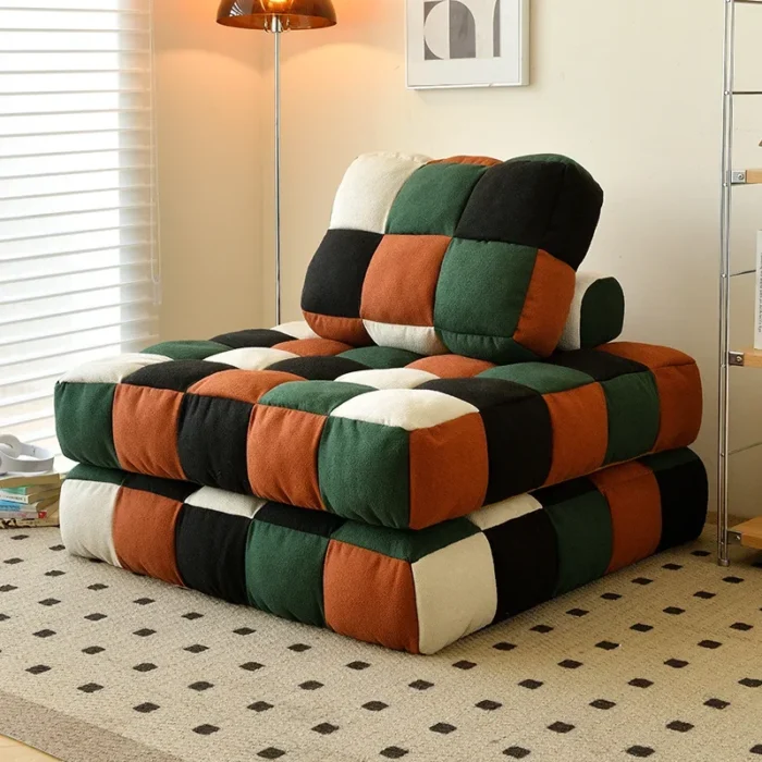 Living Room Furniture Single Sofa Tatami Cream Style Fabric Home Single Living Room Combination Square Module Sofa Muebles - Image 6