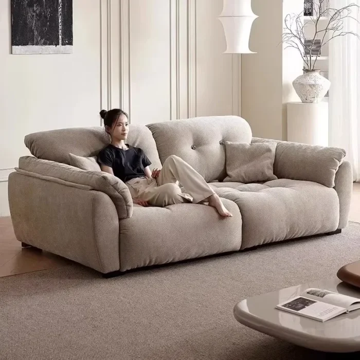 Nordic Style Minimalistic Sofa Waterproof Elegant Wooden Chaise Lounge Sofas Living Room Modern Meuble Salon Furniture Home - Image 4