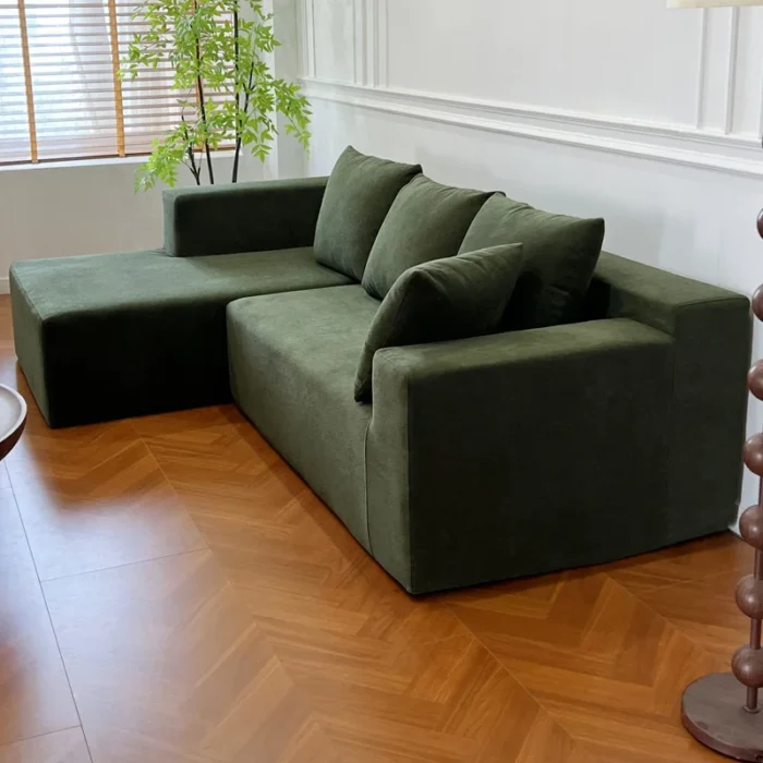 Modern Simple Fabric Sofa Square Sofa Small Living Room Sofa Simple Fabric Sofa - Image 5