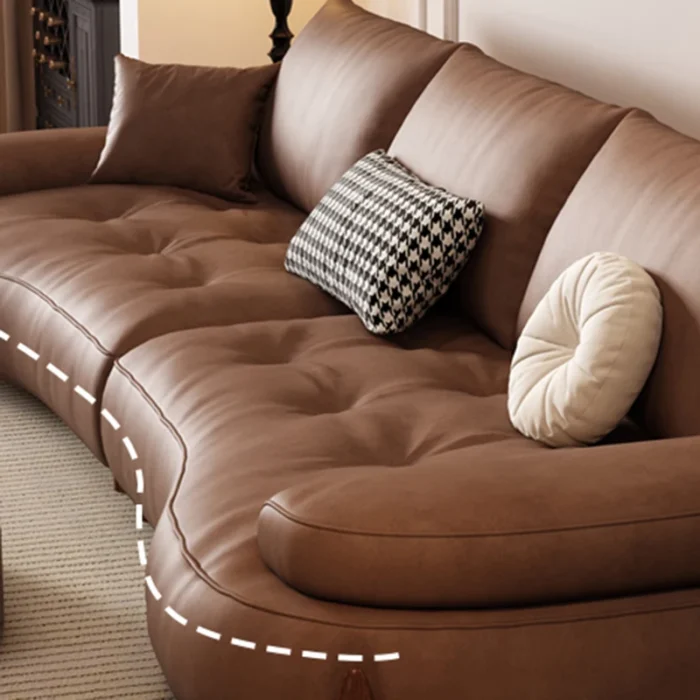 Nordic Leather Living Room Sofas Lazy Office Recliner Minimalist Accent Sofas Relaxing Decor Filling Divano Trendy Furniture - Image 5