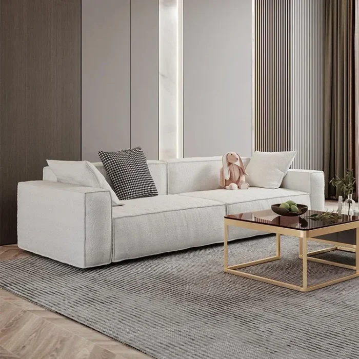 Nordic living room sofa simple modern bean curd reception reception hotel lobby sales office straight sofa - Image 5