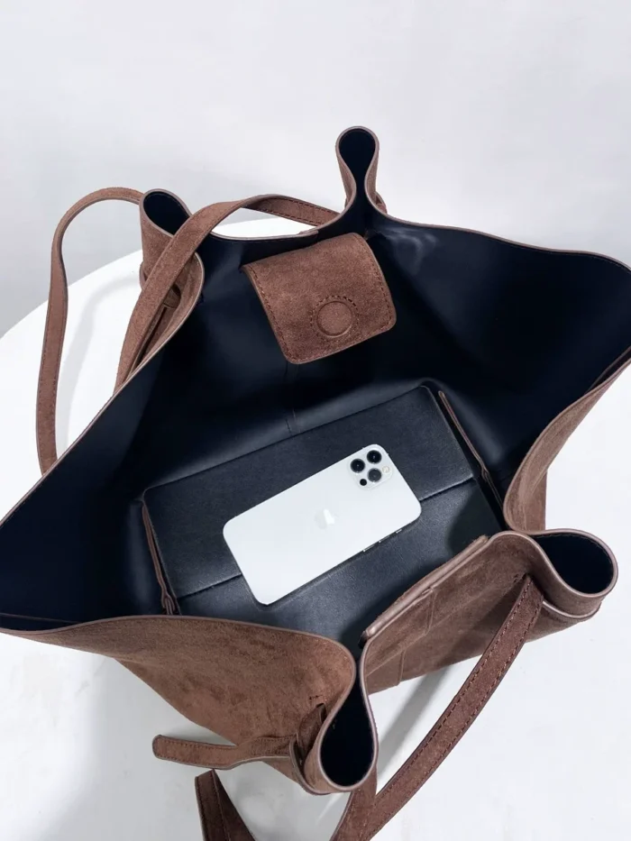 Faux Suede Tote Bags For Women Luxury Designer Handbags Purses 2025 New In Vintage Large Capacity Shoulder Original Brand Bag - Image 5