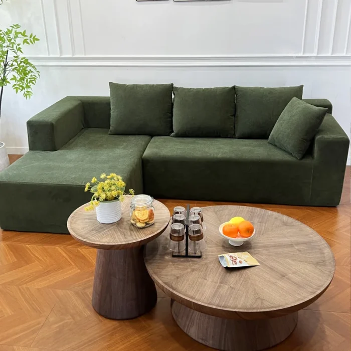 Modern Simple Fabric Sofa Square Sofa Small Living Room Sofa Simple Fabric Sofa - Image 4