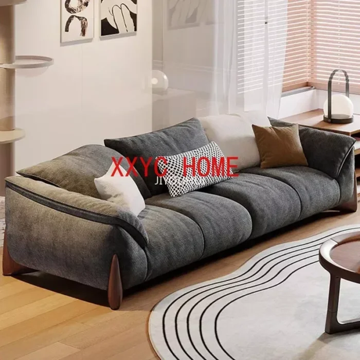Living Room Lazy Sofa Puffs Luxury New In Foam Sponge Couch King Size Frosted Technology Cloth Canape Bedroom Furniture