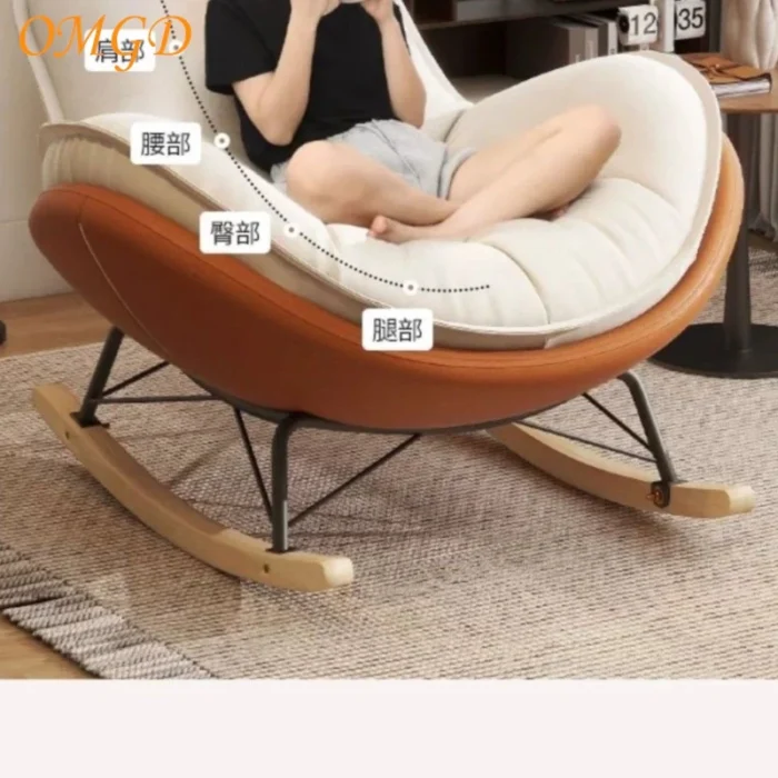 Penguin Rocking Chair Recliner Modern Balcony Home Leisure Chair Single Living Room Light Luxury Leisure Lazy Sofa Rocking Chair - Image 3