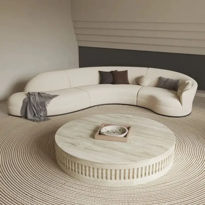 Nordic New Simple Curved Sofa Hotel Lobby Curved Irregular Moon Sofa Designer Rest Room Warm S-shaped Living Room Sofa - Image 5