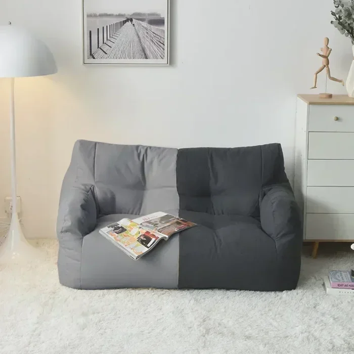 Double Simple Small Sofa Bean Bag Sofa Lazy Balcony Bedroom Living Room Children's Simple Tatami Double Seat Chaise Longue - Image 4