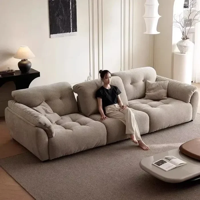 Nordic Style Minimalistic Sofa Waterproof Elegant Wooden Chaise Lounge Sofas Living Room Modern Meuble Salon Furniture Home - Image 3