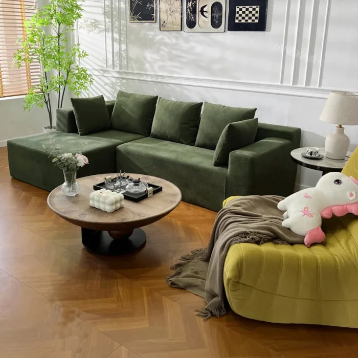 Modern Simple Fabric Sofa Square Sofa Small Living Room Sofa Simple Fabric Sofa - Image 3