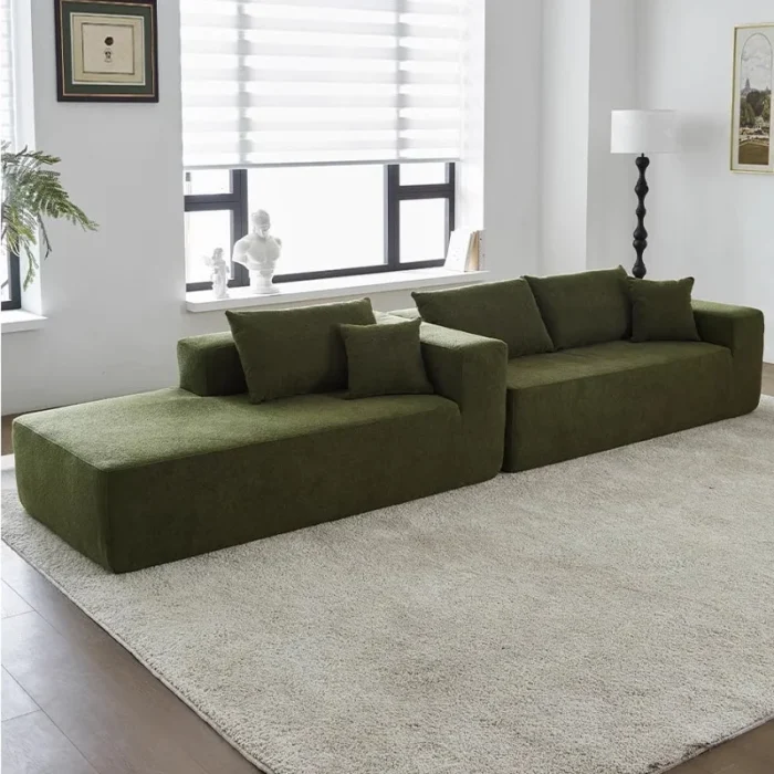 Modern Simple Fabric Sofa Square Sofa Small Living Room Sofa Simple Fabric Sofa - Image 2