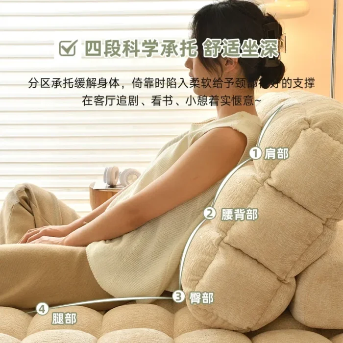 Living Room Furniture Single Sofa Tatami Cream Style Fabric Home Single Living Room Combination Square Module Sofa Muebles - Image 3