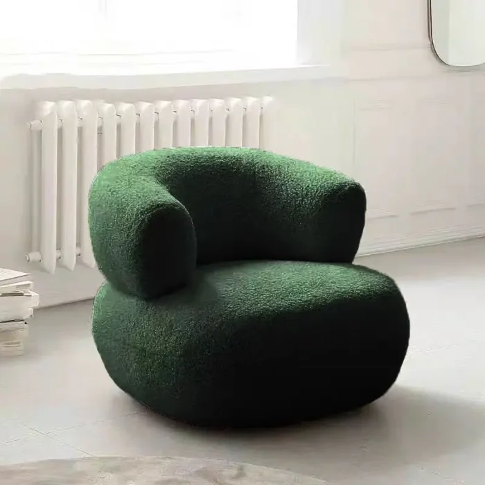 Bedroom Furniture Nordic Furniture Lazy, Chair, Balcony, Sofa Chair Lamb Wool, Nordic Bedroom, Living Room, Single, Sofa, Stool - Image 4