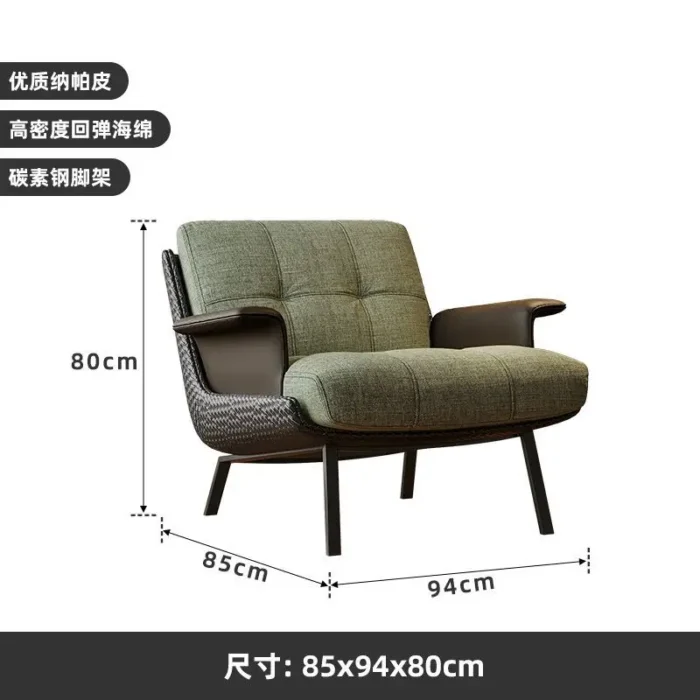 Italian Light Luxury Daiki Leisure Single Sofa Chair Designer High-end Living Room Balcony Reception Hotel Negotiation Chair - Image 6