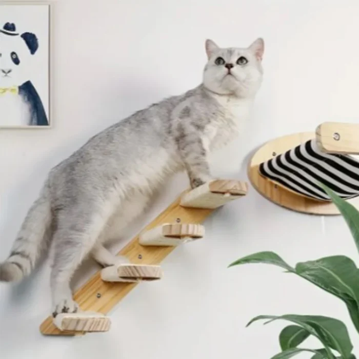 Wall-mounted Cat Climbing Frame 50cm Cat Climbing Ladder  Hammock  Activity Sisal Cat Grab Post Cat Pedal Indoor Cat House - Image 6
