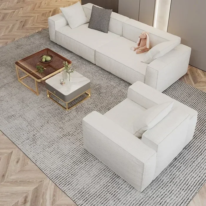 Nordic living room sofa simple modern bean curd reception reception hotel lobby sales office straight sofa - Image 6