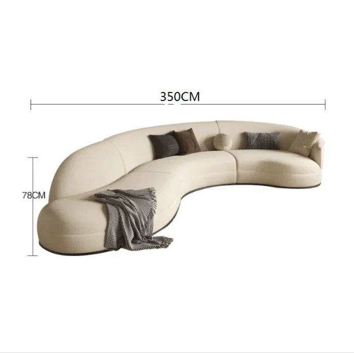 Nordic New Simple Curved Sofa Hotel Lobby Curved Irregular Moon Sofa Designer Rest Room Warm S-shaped Living Room Sofa - Image 4