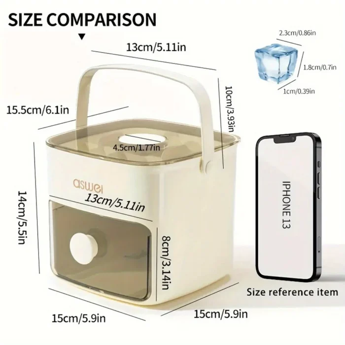 Extra-Large 48-Ice Cube Maker with Easy Glide Double Layer Food-Grade Tray for Refrigerator Perfect for Whiskey & Cocktails - Image 5