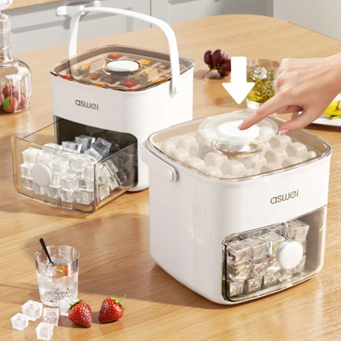 Extra-Large 48-Ice Cube Maker with Easy Glide Double Layer Food-Grade Tray for Refrigerator Perfect for Whiskey & Cocktails - Image 6