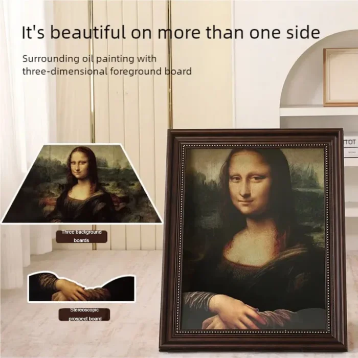 Mona Lisa oil painting cat bed replaceable oil painting cat scratch board photo frame three-dimensional effect creative cat bed
