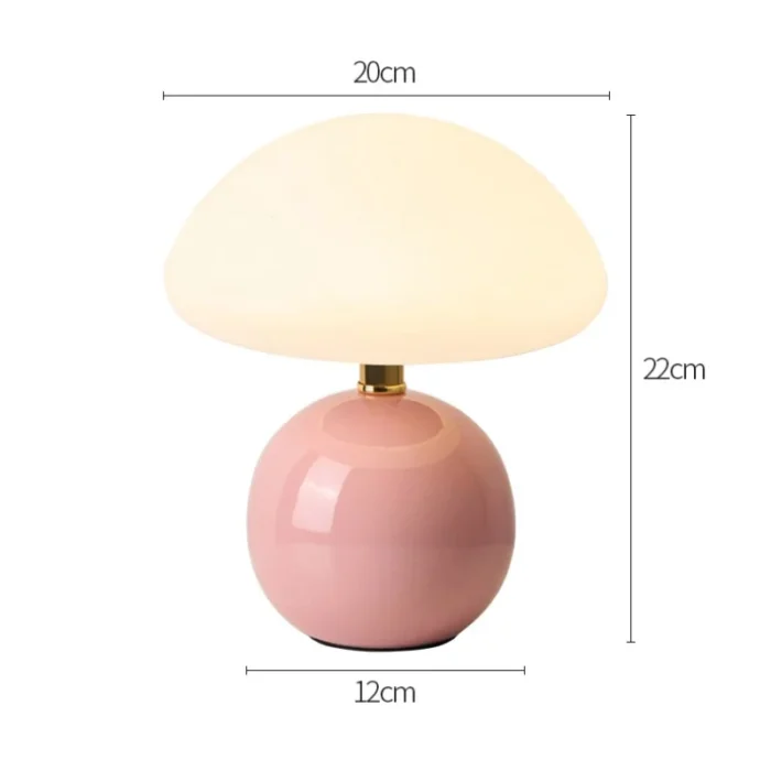 Mushroom small table lamp cream roller molded ceramic atmosphere lamp eye protection LED lamp bedroom headboard decoration light - Image 4
