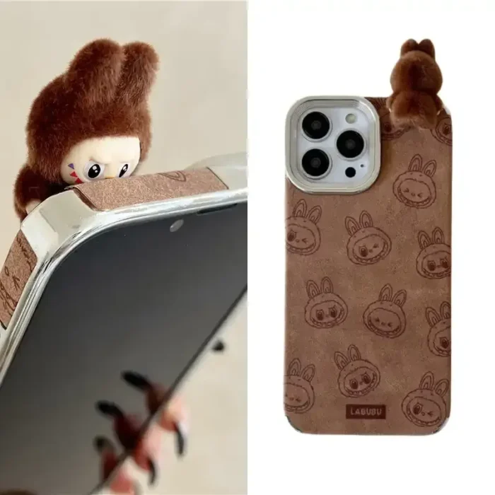 2025 New Ins Cartoon Cute 3d Labubu Handheld Rope Phone 16 Promax Phone Case For iphone 15 14 13 12 11 Pro Max Anti Fall Cover - Image 6