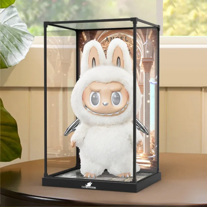 Transparent Acrylic Box Ring Led Lights Dust Cover Box Cartoon Figure Display Car Model Storage Box Collections Model Showcase - Image 2